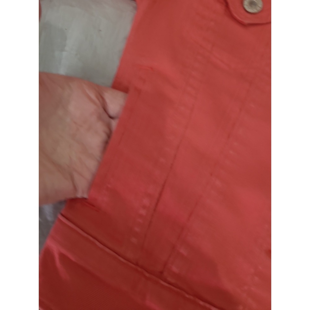 Levi Women SZ  XS Faded Red Trucker Jean Jacket Boho Cowgirl Coastal‎ Casual - Picture 10 of 12
